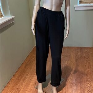 Luukaa  Black Elastic-Waist Pants Elastic cuffs Size 8